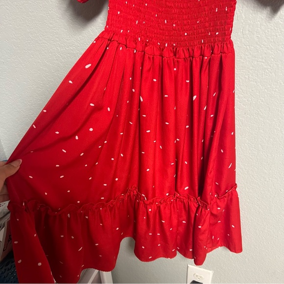 Red shirred dress fit and flare size 11/12 SKU#59 - Picture 3 of 6